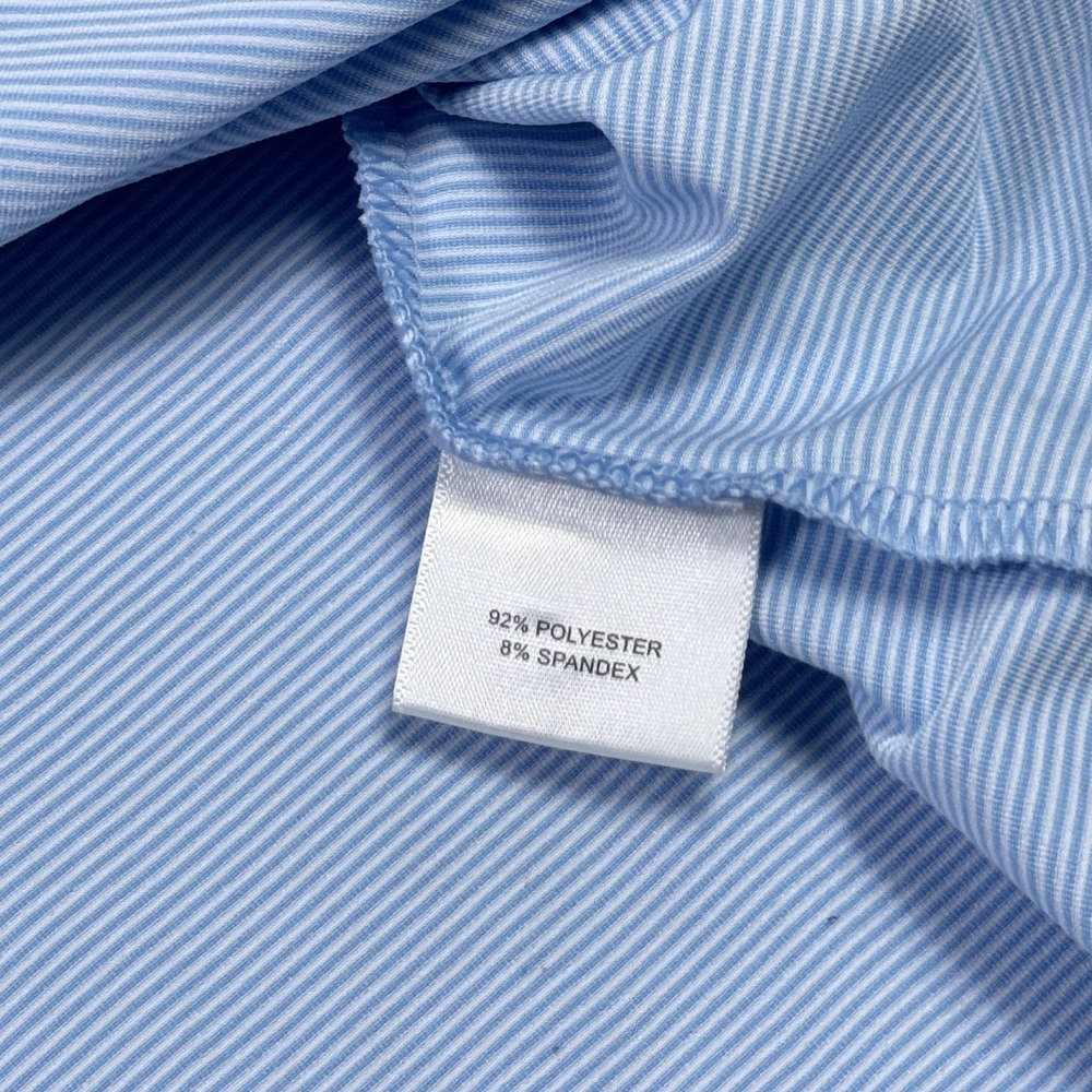 Peter Millar Polo Shirt Mens XL Blue Striped Short Sleeve‎ Summer Comfort - Picture 4 of 9